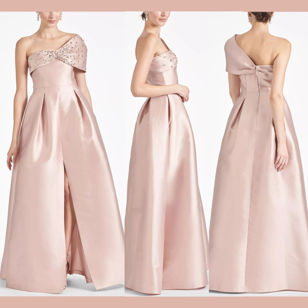 NWT $1095 Sachin & Babi [ 2 ] Delilah Crystal-embellished Gown‎ Peony Pink J1447